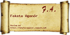 Fekete Agenór névjegykártya