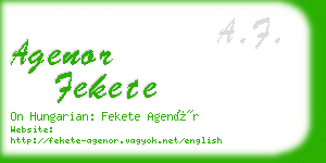 agenor fekete business card